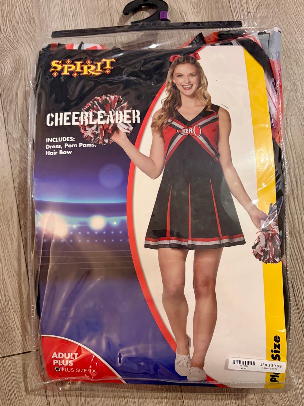 NEW Cheerleader Adult Costume Size XL Spirit Halloween UNOPENED Plus Women